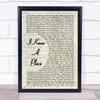 MUNA I Know A Place Vintage Script Song Lyric Quote Print