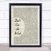 Nickelback Don't Ever Let It End Vintage Script Song Lyric Quote Print