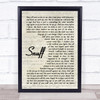 Slipknot Snuff Vintage Script Song Lyric Quote Print