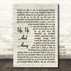 The 5th Dimension Up, Up And Away Vintage Script Song Lyric Quote Print