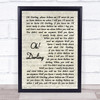 The Beatles Oh! Darling Vintage Script Song Lyric Quote Print