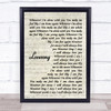 The Cure Lovesong Vintage Script Song Lyric Quote Print