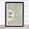 The Rolling Stones Wild Horses Vintage Script Song Lyric Quote Print