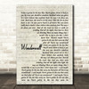 Wonderwall Oasis Script Quote Song Lyric Print