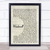 Wonderwall Oasis Script Quote Song Lyric Print