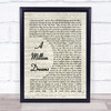 A Million Dreams The Greatest Showman Song Lyric Vintage Script Quote Print