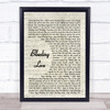 Bleeding Love Leona Lewis Song Lyric Vintage Script Quote Print