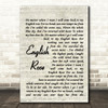 English Rose Paul Weller Song Lyric Vintage Script Quote Print