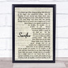 Sacrifice Elton John Song Lyric Vintage Script Quote Print