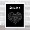 Simply Red Sunrise Black Heart Song Lyric Print