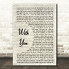 Chris Brown With You Vintage Script Song Lyric Quote Print