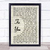 Coldplay Fix You Vintage Script Song Lyric Quote Print
