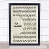Fat Larry's Band Zoom Vintage Script Song Lyric Quote Print
