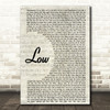Flo Rida Low Vintage Script Song Lyric Quote Print