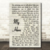 Foo Fighters My Hero Vintage Script Song Lyric Quote Print