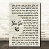 Gavin DeGraw You Got Me Vintage Script Song Lyric Quote Print