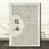 Jordin Sparks & Chris Brown No Air Vintage Script Song Lyric Quote Print