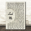 Kip Moore Lead Me Vintage Script Song Lyric Quote Print