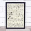 Madness The Prince Vintage Script Song Lyric Quote Print