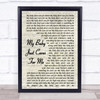 Nina Simone My Baby Just Cares For Me Vintage Script Song Lyric Quote Print