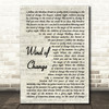Scorpions Wind of Change Vintage Script Song Lyric Quote Print