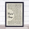 Scorpions Wind of Change Vintage Script Song Lyric Quote Print