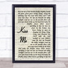 Sixpence None The Richer Kiss Me Vintage Script Song Lyric Quote Print