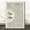 The Amity Affliction Open Letter Vintage Script Song Lyric Quote Print