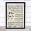 The Killers All These Things That I've Done Vintage Script Song Lyric Print