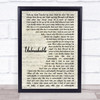 Westlife Unbreakable Vintage Script Song Lyric Quote Print