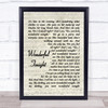Wonderful Tonight Eric Clapton Song Lyric Vintage Script Quote Print