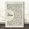 Fleetwood Mac Dreams Quote Song Lyric Print
