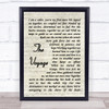 Christy Moore The Voyage Song Lyric Vintage Script Quote Print