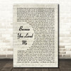 Celine Dione Because You Loved Me Vintage Script Song Lyric Quote Print