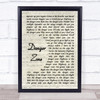 Kenny Loggins Danger Zone Song Lyric Vintage Script Quote Print