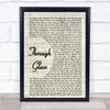 Stone Sour Through Glass Song Lyric Vintage Script Quote Print