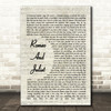 Dire Straits Romeo And Juliet Vintage Script Song Lyric Quote Print