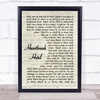 Elvis Presley Heartbreak Hotel Vintage Script Song Lyric Quote Print
