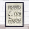 Elvis Presley It's Now Or Never Vintage Script Song Lyric Quote Print