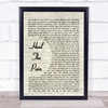 George Michael Heal The Pain Vintage Script Song Lyric Quote Print