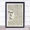 George Michael Praying For Time Vintage Script Song Lyric Quote Print