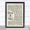 George Michael Spinning The Wheel Vintage Script Song Lyric Quote Print