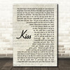 Prince Kiss Vintage Script Song Lyric Quote Print