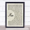 Prince Kiss Vintage Script Song Lyric Quote Print