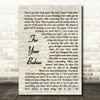 Simply Red For Your Babies Vintage Script Song Lyric Quote Print
