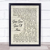 Tom Jones Green Green Grass Of Home Vintage Script Song Lyric Quote Print