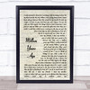 Adele Million Years Ago Vintage Script Song Lyric Print