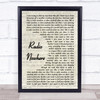 Bruce Springsteen Radio Nowhere Vintage Script Song Lyric Print