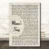 Carrie Underwood Mama's Song Vintage Script Song Lyric Print
