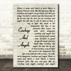 Dustin Lynch Cowboys And Angels Vintage Script Song Lyric Print
